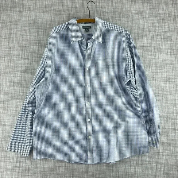 Eddie Bauer Shirt Long Sleeve Button Down Mens 2XL Blue 1747 - Picture 1 of 8